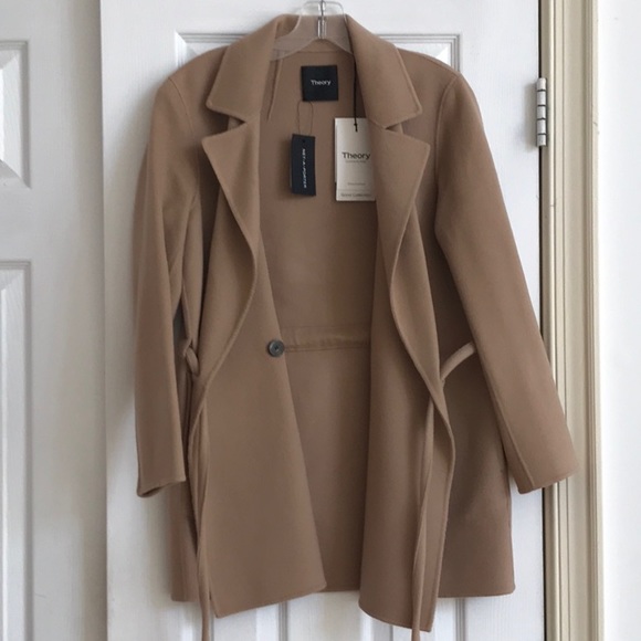 ⚡️FLASH SALE!✨ Theory Clairene D Tan Camel Cinched Coat Jacket Blazer! Palomino! - Picture 2 of 7